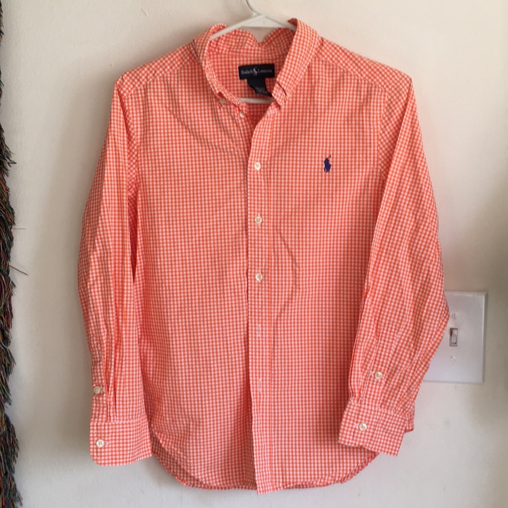 Long sleeve polo shirt youth size Rn#41381